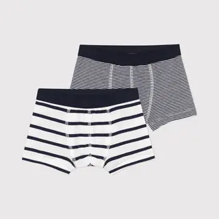 Set Van 2 Gestreepte Boxershorts Petit Bateau Veel Wit