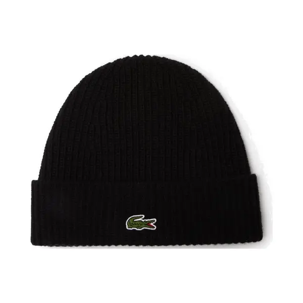 Lacoste Knitted Wool Beanie - Black thumbnail