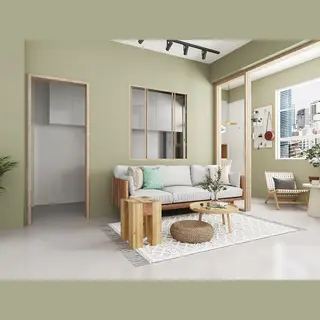 Vente-unique Schiebeglaswand - 120 X 130 Cm - Thermolackiertes Aluminium - Holzfarben Hell - Ravena