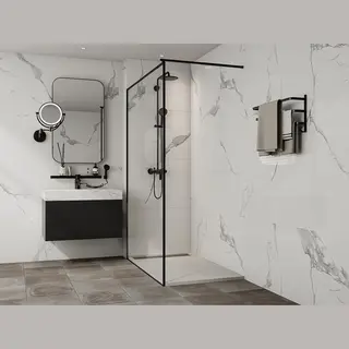 Vente-unique Extraflache, Zuschneidbare Aufsatz- Oder Einbauduschtasse - Kunstharz Smc - Weiß - 140 X 80 Cm - Lyrosa