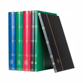Leuchtturm Postzegelinsteekalbum Basic S 16 Zwarte Bladzijden - Rode Kaft