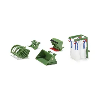 Siku 5-delige voorlader-accessoireset 1:32 groen geschikt voor alle -tractors met voorlader met schaal 1:32