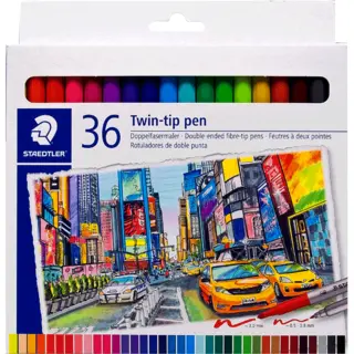 Staedtler 3200 viltstift Fijn/extra vet Meerkleurig 36 stuk(s)