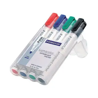Staedtler Lumocolor marker 4 pc(s) Bullet tip Black, Blue, Green, Red
