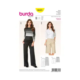 Burdastyle Burda B6613 Schnittmuster Für Bügelfalten-Hosen Und Bermudas, Gr. 36-50