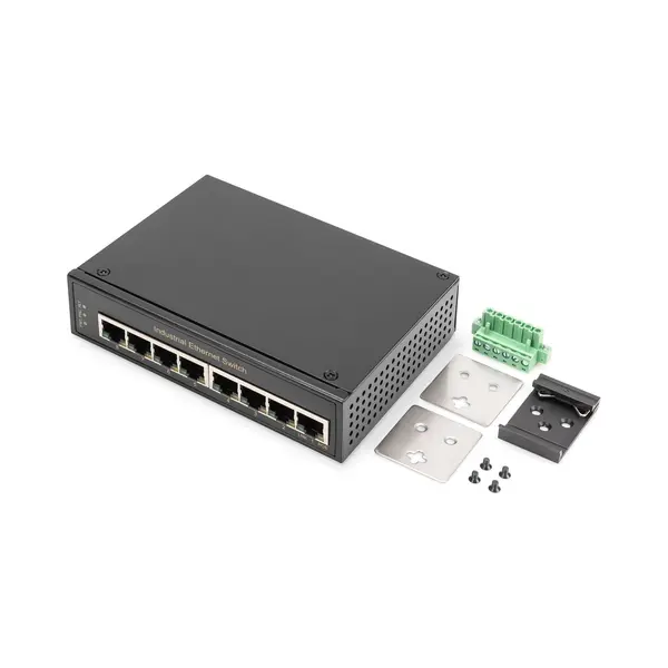 Digitus 8 port Gigabit Ethernet network switch, industrial, unmanaged thumbnail