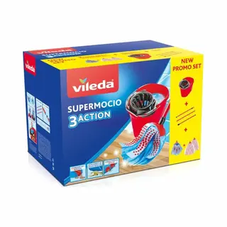 Vileda SuperMocio box Mopp Zellulose, Polyamid, Polyester Schwarz, Rot