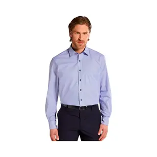 Eterna Overhemd Blauw/wit, Gestreept