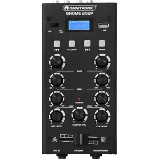 Omnitronic Mengpaneel - Audio Mixer Gnome-202P Mini Mixer - Black