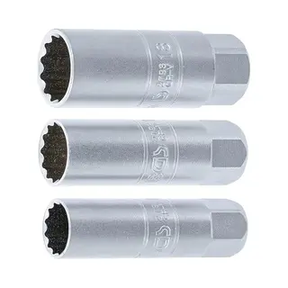 Bgs technic Bgs- Bougie Dopsleutel Set - Bougiedop Maten 14mm - 16mm - 18mm - 12 Kant - 3/8 - 3 Delige Doppen Set - BGS6858