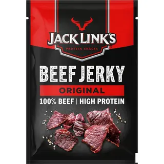 Jack Link's Original Beef Jerky - High Protein - 100% Beef - Hoog In Eiwitten - Ideale Proteine Snack - Voor Tussendoor, Onderweg Of Voor Het Sporten