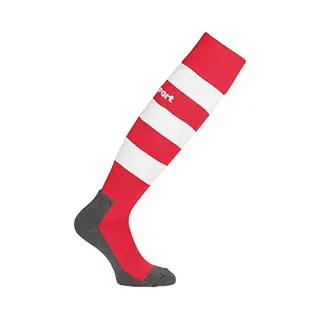 Uhlsport Team Pro Essential Stripe Voetbalkousen - Rood / Wit | Maat, 28-32