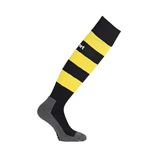 Uhlsport Team Pro Essential Stripe Voetbalkousen - Zwart / Geel | Maat, 37-40