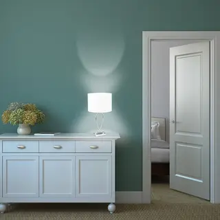 Relaxdays Tischleuchte Tischlampe Silber Mit Schirm