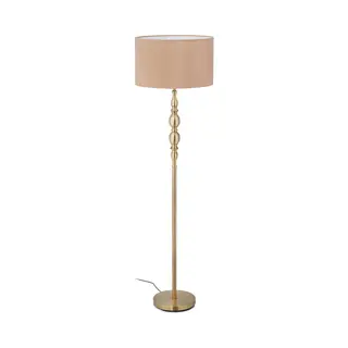 Staande Lamp Woonkamer - E27 - Met Snoer - Stoffen Kap Ø 43 Cm - Vintage - 156 Cm