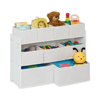 Relaxdays Standregal Kinderregal Mit 9 Stoffboxen