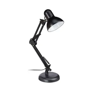 Relaxdays Tischleuchte Retro Schreibtischlampe, Schwarz