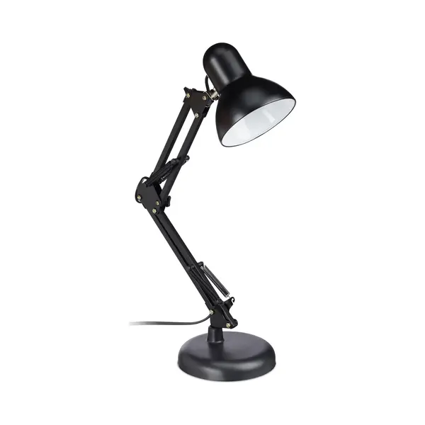 Relaxdays Tischleuchte Retro Schreibtischlampe, Schwarz thumbnail