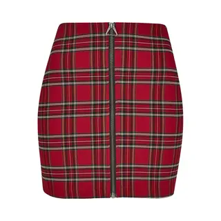 Urban Classics Checker Dames Korte Rok - Rood/zwart - S