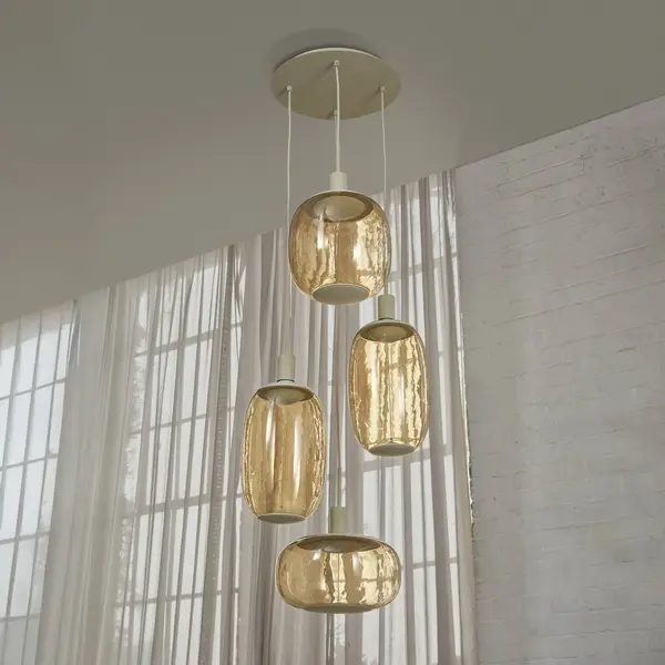 Osram Decor Needle Plate Hanging Light, Beige, Steel, 4-bulb, E27 thumbnail