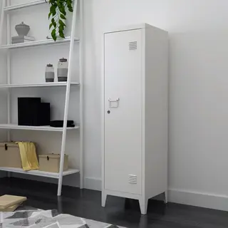 [en.casa] Metalen Garderobekast, 3 Vakken, Opbergkast, Herbruikbaar, Met Stabiele Ventilatiesleuven, Voor Slaapkamer, Entree, Kantoor, Staal, 137 X 38