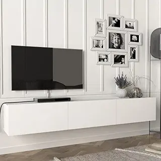 [en.casa] - Fernsehschrank Vihti 180x31x29, 5cm Weiß