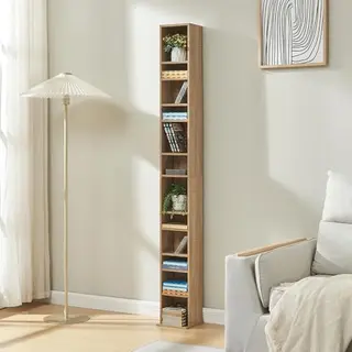 [en.casa] Cd-toren, Dvd-rek, Opbergkast, Design Met 12 In Hoogte Verstelbare Opbergoppervlakken, Spaanplaat, Melamine, 175 X 20 X 20 Cm, Sonoma