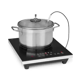 Klarstein Cook N Roll - Hotplate Induction Hob, Single Hob, 2000 Watts, Hob, 26 Cm Ø, 10 Temperature Levels, 6 Cooking Programmes, SousVide