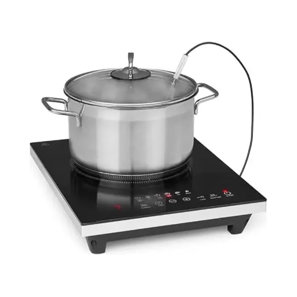 Klarstein Cook N Roll - Hotplate Induction Hob, Single Hob, 2000 Watts, Hob, 26 Cm Ø, 10 Temperature Levels, 6 Cooking Programmes, SousVide thumbnail