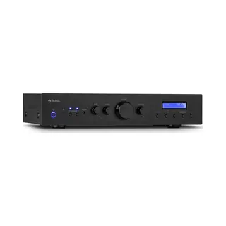 Auna Versterker, HiFi Stereo Mini-versterker, HiFi-versterker Met Bas- & Treble-regelaar, 2-kanaals Audioversterker, Stereo-versterker Met