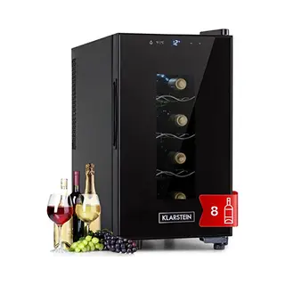 Klarstein Bellevin 8 Uno Wijnkoelkast - 23 Liter - 11-18 °C - Led Verlichting - Touch - Single Zone - Zwart