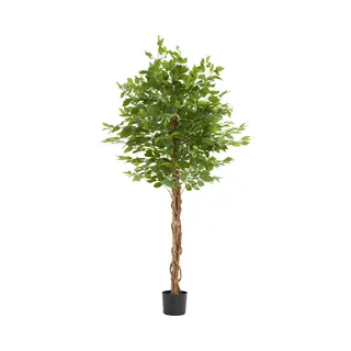 Tectake - Künstlicher Ficus Baum - Naturgetreue Kunstpflanze Mit Realistischen Blättern Und Stabilem Blumentopf - Pflegeleicht Und Vielseitig
