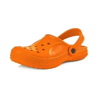 Ladeheid Clogs Kinder Schuhe Für Mädchen Und Jungen Leichte Gartenclogs Gartenschuhe Kinder KL055 (Orange, 27 Eu)