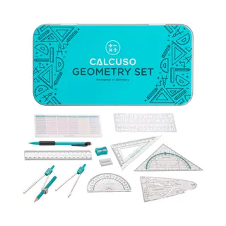 Calcuso Zirkel Set In Metallbox – 14-teilig Mit Geodreieck & Lineal Und Zubehör