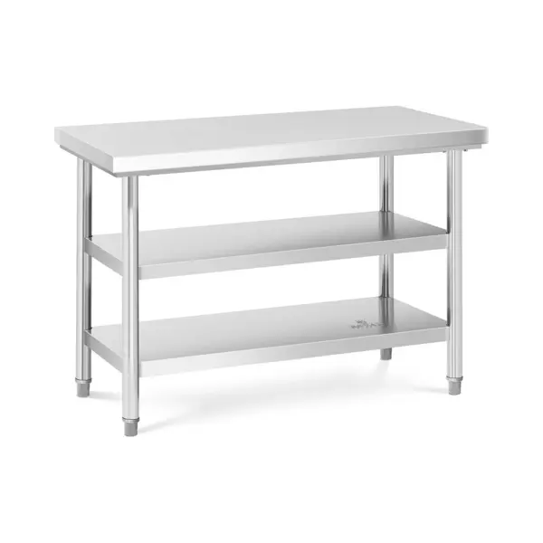 Royal Catering Rcwt-120X60-3L-E Stainless Steel Gastro Working Table 120x60cm 500kg (3 Levels, 25cm Tall, 4.8cm) thumbnail