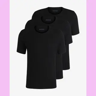 Boss Herren Classic T-Shirts Kurzarm Shirts Pure Cotton Crew-Neck 6er Pack, Farbe, Schwarz, Artikel, -001 Black, Größe, 2XL