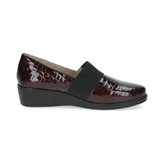 Caprice Comfort Damen Slipper Aus Leder Mehrweite H, Rot (Bord. Croco), 39 Eu