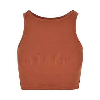 Urban Classics Cropped Rib Dames Top - Bruin - Xl