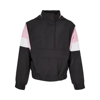 Urban Classics - Light 3-Tone Pull Over Kinder Jacket - Kids 110/116 - Zwart/Roze