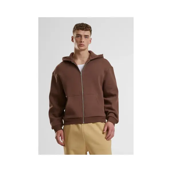 Urban Classics Fluffy Zip Cardigan Chocolatebrown, 5XL thumbnail