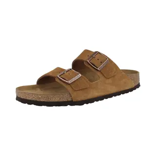Birkenstock, Unisex, Sandalen, Arizona Veloursleder Schmal - 64071, Braun, (41)