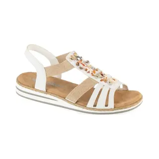 Rieker Sandals V0656-80, Women Sandals, White, 39 Eu