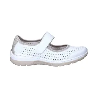 Rieker Damen Klassische Ballerinas L32B5, Frauen Flats, Ballett-Schuhe, Ballet-Flats, Ausgehschuhe, Abendschuhe, Ballerinen, Pumps, Weiss (82), 40 Eu