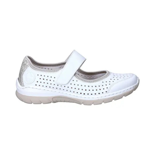 Rieker Damen Klassische Ballerinas L32B5, Frauen Flats, Ballett-Schuhe, Ballet-Flats, Ausgehschuhe, Abendschuhe, Ballerinen, Pumps, Weiss (82), 40 Eu thumbnail