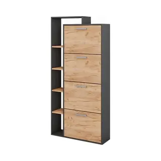 Vicco Schuhkipper Orlando, Goldkraft Eiche/Anthrazit, 80 X 166.1 Cm Mit 4 Fächern (1 St)