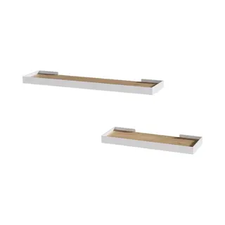Vicco Erni Muurplank – 60 X 3 Cm Set Van 2 Eik Wit/goud