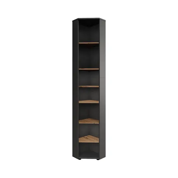 Eckhochschrank Irma, Anthrazit/artisan, 33 X 192 Cm 7 Fächer, Vicco thumbnail