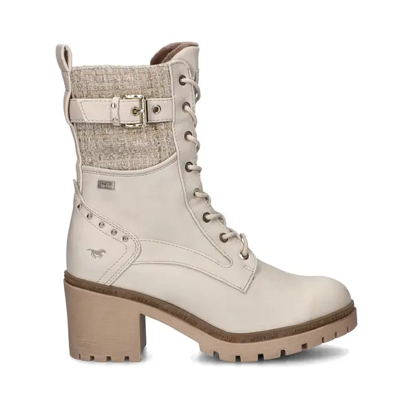 Mustang Dames Veterboot - Off White - Maat 40 thumbnail