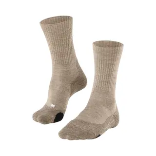 Falke Damen Wandersocken TK2 Explore Wool W So Wolle Funktionsmaterial Antiblasen Dick 1 Paar, Beige Natural 4200, 41-42