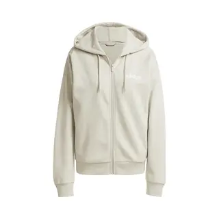 Adidas Women's Essentials Linear Full Zip French Terry Hoodie, Wonder Alumina/White, Xs
